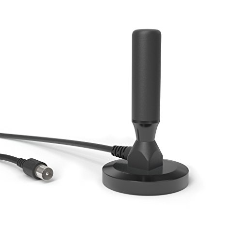 KabelDirekt - DVB-T2 HD/DVB-T Antenne - (Geeignet für Hohen digitalen Empfang mit stabilem Magnetfuß und 3m Kabel für Alle DVB-T2/DVB-T Empfangsgeräte – Massive Ausführung)