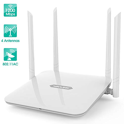 WAVLINK AC1200 Dual-Band WLAN Router, WiFi Router für den Betrieb an einem Modem am Kabel-/DSL-/Glasfaser-Anschluss(WLAN Access Point/Repeater Modus,WPS,4X LAN-Ports)