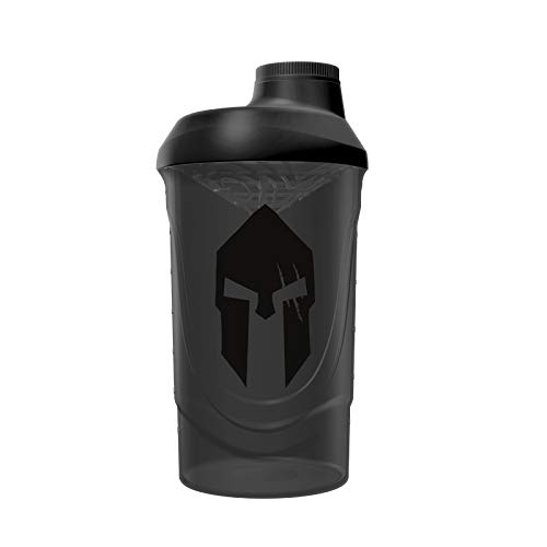 Gods Rage Shaker Wave Shaker Proteinshaker Eiweiß Protein Shaker 600ml Fassungsvermögen (Spartan Black Smoke)