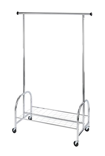Wenko 4364810100 Kleiderständer Profi - rollbar, bis 100 kg belastbar, verchromtes Metall, 121 x 185 x 52 cm, chrom