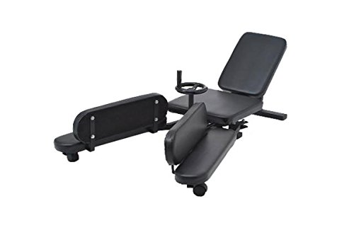 CLP Beinspreizer, Spagattrainer Force mechanisch, mit verstellbarer Lehne und Polstern, Sitzfläche 38 x 38 cm, Beinablage 63 x 14 cm Schwarz