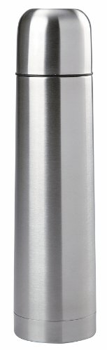 Mack Thermosflasche mit Druckverschluss 0,5L Edelstahl-Isolierflasche mit Becher im Deckel 500ml Thermoskanne 1L