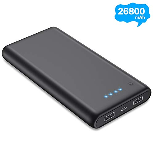 Trswyop Powerbank【Neueste 26800mAh Hohe Kapazität】 Externer Akku 2 USB Ports Output Schnellladung Portable Ladegerät mit 4 LED-Anzeigen Akku Pack für Handy, Tablet und Mehr USB-Gerät