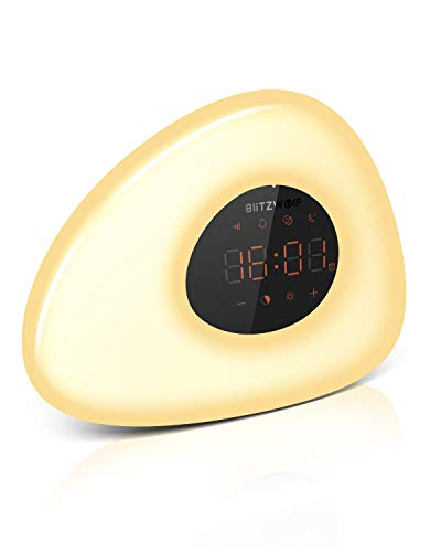 Lichtwecker, BlitzWolf Wake Up Licht Wecker mit Sonnenaufgang Sonnenuntergang Simulation Wecker, 10 natürlichen Sounds, RGB-Farbe, Snooze Funktion, 10 Helligkeit, Touch Control für Haus,Schlafzimmer
