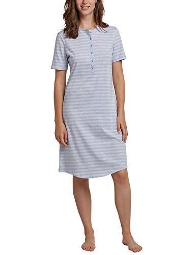 Schiesser Damen 1/2 Arm, 100cm Nachthemd, Blau (Hellblau 805), 42 (Herstellergröße: 042)
