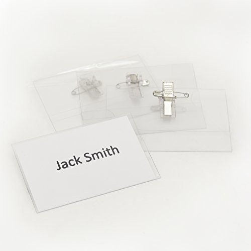 OfficeTree  50 professionelle Premium Kunststoff Namensschilder mit Halterclip und Nadel