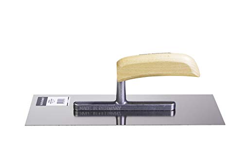BSH Glättekelle, Made in Germany, rostfreier Edelstahl, 280 x 130 mm, Natur-Buchenholzgriff mit Speziallackierung (1, 280 x 130 mm)