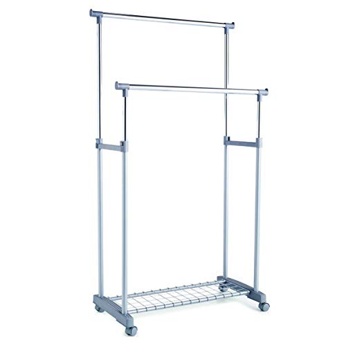 Zeller 17151 Rollkleiderständer, 2-teilig / 83 x 43 x 93.5-170