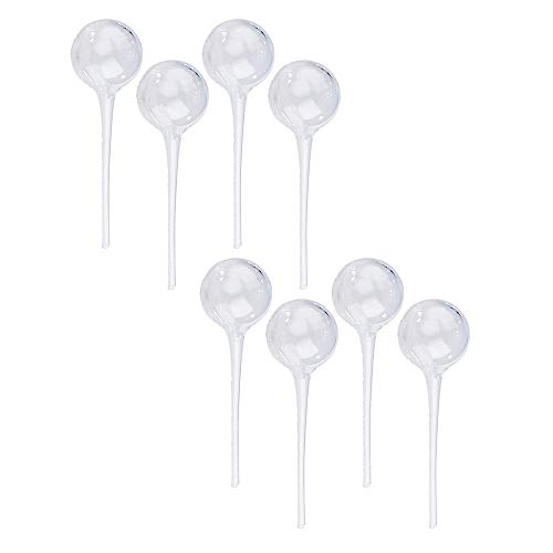 GLITZFAS Bewässerungskugeln, 8er Set, Dosierte Bewässerung, Kunststoff Wasserspender für Topfpflanzen (Transparent)