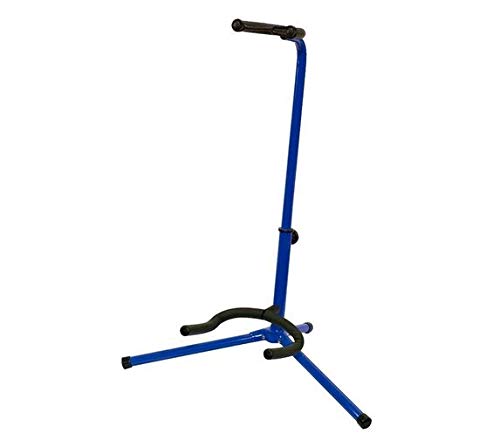 BSX 518052 Klassik Gitarrenständer (höhenverstellbar bis 78 cm, Standfläche 48 x 30 cm) blau