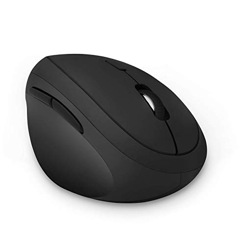 Jelly Comb Ergonomische Maus für Linkshänder, kabellose Vertikale Maus, Einstellbare DPI 800/1200/1600, 6 Tasten Funkmaus für PC/Laptop/Notebook mit Windows, Mac, Linux, Schwarz