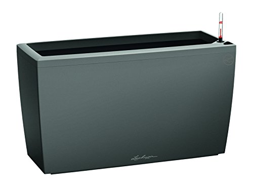 LECHUZA'CARARO Premium' Pflanzgefäß mit Erd-Bewässerungs-System, Anthrazit Metallic, 75 x 30 x 43 cm