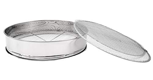 Unbekannt Gartensieb/Erdsieb Kompostsieb aus Edelstahl mit 3 Verschiedenen Siebeinsätzen zum aussieben von Erde Kompost und Aussehen von Saatgut