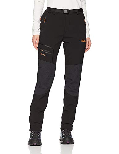 DAFENP Damen Wanderhose Wasserdicht Atmungsaktiv Schnell Trockend Leicht Outdoorhose Trekkinghose (S, A Schwarz)