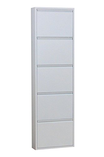 Schuhschrank Pisa 5 Klappen Metall Schuhkipper Schuhregal Schuhablage Schrank
