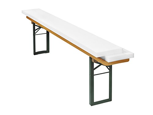 sleepling Bierbank-Auflagen 2er Set, Schaumstoffpolster für Hussen Bierbankgarnituren/Festzeltgarnituren Öko Tex 100, 220 x 25 x 4 cm