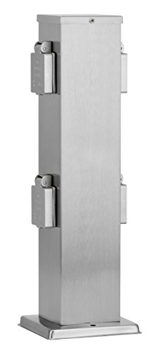 Ledar Steckdosenpfosten - Stockach stahl, Outdoor (4-fach)