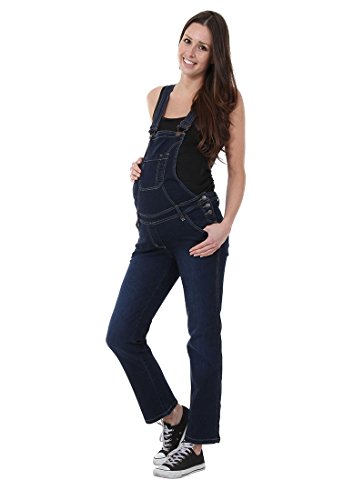 Umstands,Latzhose - Darkwash Denim LatzJeans Umstandsmode GRACE-XS-10