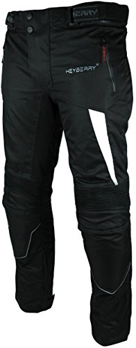 HEYBERRY Motorradhose Textil Schwarz Weiß Gr. XL