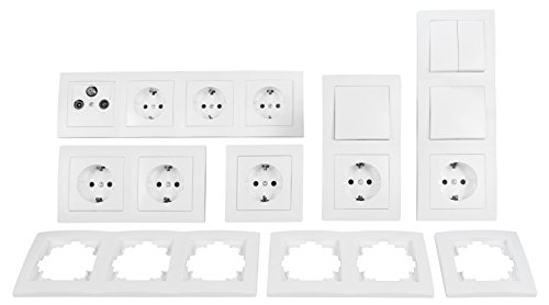 Schalter und Steckdosen-Set FLAIR 'Wohnlandschaft', 20-teilig, weiß
