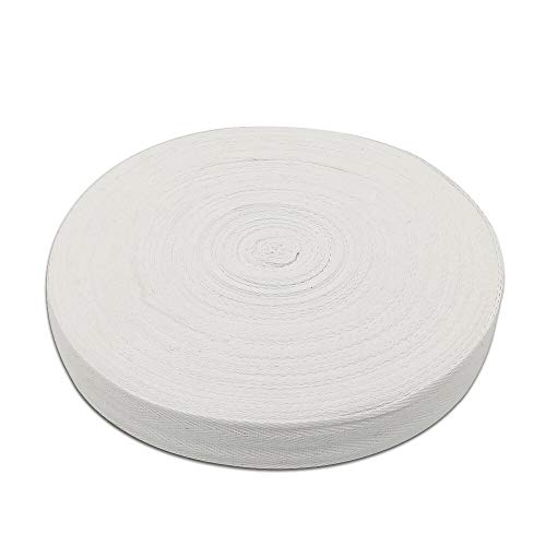 Baumwoll Schrägband 25mm 45m Einfassband Baumwolle Nahtband Natur Baumwollschrägband mit Fischgrätenstich für Wimpelkette Schneidern Schürze Craft Nähen