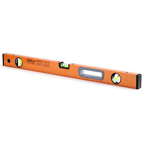 Tacklife MT-L02 Klassischer Wasserwaage mit Magnet und horizontaler, vertikaler und 45-Grad-Libelle ( Genauigkeit: 0.75 mm / m Größe: 600 mm)