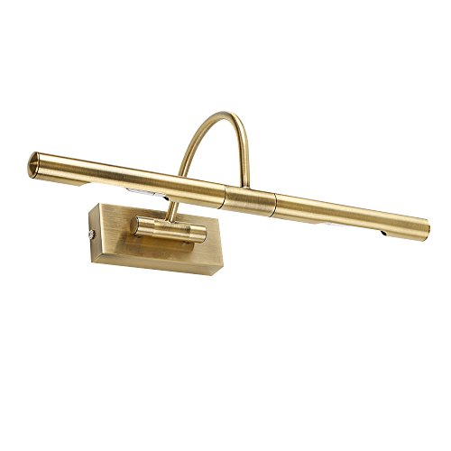 MiniSun – Moderne, verstellbare Wandleuchte für zwei Bilder mit einem antikmessingfarbigen Finish – Wandleuchte