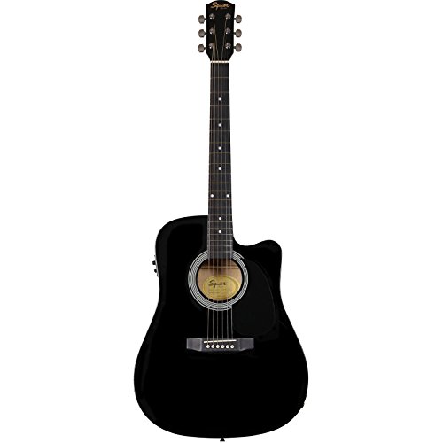 Fender 0930307006 sa-105ce Dreadnought-Cutaway E-Gitarre – Schwarz Full 4/4 schwarz