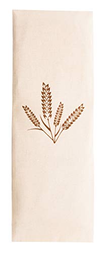 Zollner24 Körnerkissen ca. 20x53 cm, abnehmbarer Bezug aus Baumwolle, natur mit Ährenaufdruck
