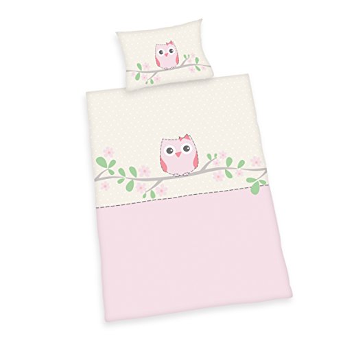 Herding 248521063 Bettwäsche Jana Kleine Eule, Kopfkissenbezug: 40 x 60 cm plus Bettbezug: 100 x 135 cm, 100 % Baumwolle, Renforce