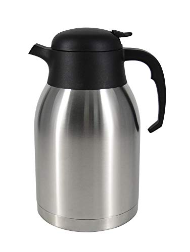 Mack Thermoskanne 1,8L Isolierkanne 1,8L Thermoskanne XXL Liter aus Edelstahl, doppelwandige Isolierung