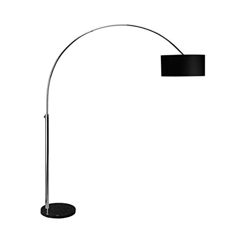 BUTLERS BowStandleuchte - Stehlampe - große Bogenstandleuchte fürs Wohnzimmer - modernes Design - Textilschirm