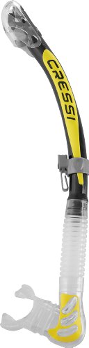 Cressi Erwachsene Schnorchel Alpha Ultra Dry, Schwarz/Gelb, ES258051
