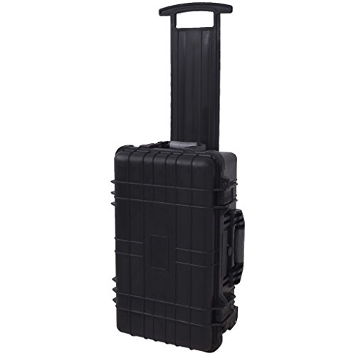 vidaXL Rollender Transportkoffer Fotokoffer Universalkoffer mit Schaum Schwarz
