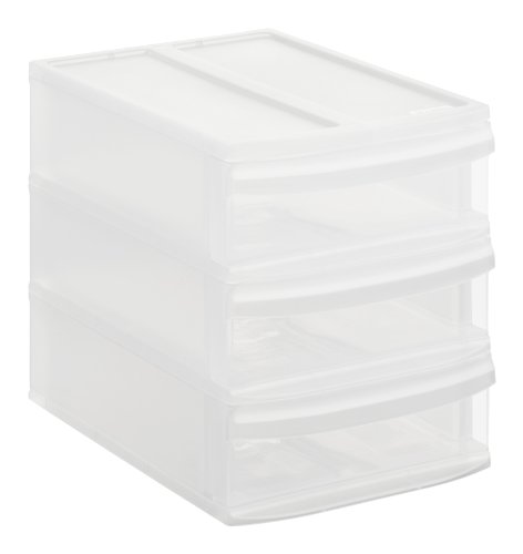 Rotho Schubladenbox Systemix Tower aus Kunststoff, Ablagebox Grösse S, 26.5x19.2x23.3 cm, transparentes Ablagesystem, DIN A5 Bürobox für Schreibtisch, Büro, uvm., Hergestellt in der Schweiz, 1114600096