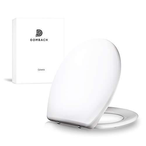 Dombach Celesto Toilettendeckel • der innovative Premium WC-Sitz in weiß mit Softclose/Absenkautomatik - Quick-Release - Toilettensitz - Duroplast und rostfreier Edelstahl - WC-Brille - WC-Deckel