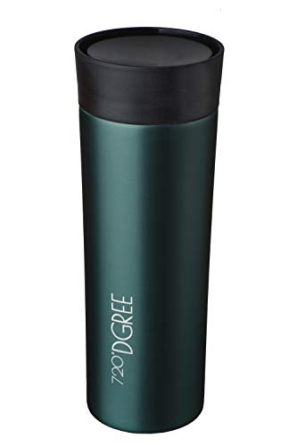 720°DGREE Thermobecher Kaffee & Tee to Go PleasureToGo - 450ml, Grün | Perfekter Kaffeebecher mit Deckel | Doppelwandig vakuumisolierter Isolierbecher Travel Mug für Heiße Getränke Überall