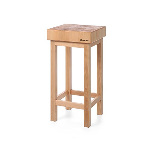 Hendi 505625 Hackblock aus Holz mit Untergestell