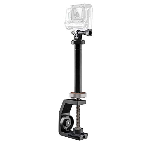 Mantona GoPro Tabletop Clamp Set inkl. 1/4 Zoll GoPro Adaper und Klemmstativ für Türen, Tische etc.