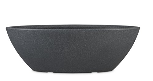Floralo Ortona Pflanzschale, 14.3 liters, Schwarz/Granit, 58,2x26x18 cm