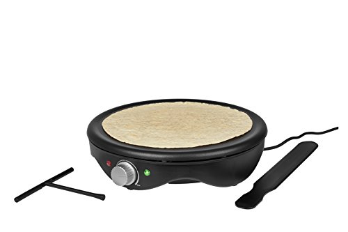 MEDION MD 17204 Crêpes Maker (1.500 Watt, antihaftbeschichtete 38 cm Backplatte, stufenlose Temperaturregulierung) Schwarz