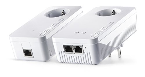 devolo dLAN 1200+ WiFi ac Starter Kit Powerline (bis zu 1200 Mbit/s WLAN ac, 2,4 und 5 GHz gleichzeitig, 2x LAN Ports, 2x Powerlan Adapter, Gigabit-Verbindung, WLAN Empfang verbessern , WiFi Move) weiß