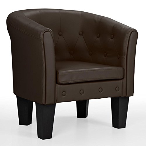 Homelux Clubsessel Loungesessel Cocktailsessel Chesterfield (L x B x T) 70 x 69 x 60 cm BRAUN