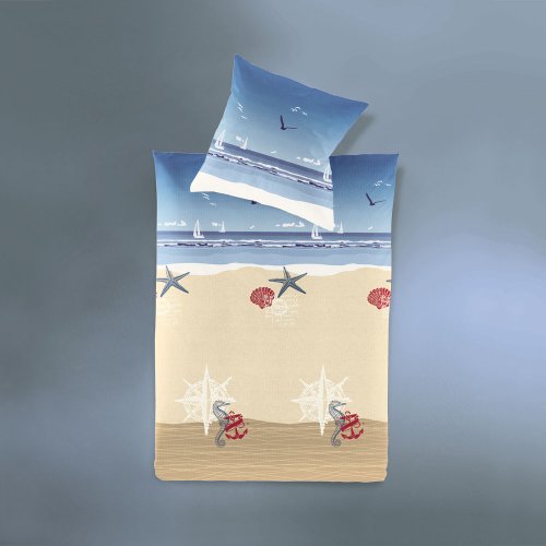 Irisette Seersucker Bettwäsche Calypso 8163-20 (135x200 cm + 80x80 cm)