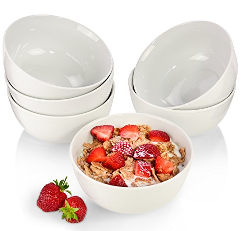 Sänger Müslischalen 450 ml 'Lea' 6er Set aus Porzellan | Durchmesser 14,5 cm | Füllmenge 0,45 Liter | Vielseitig einsetzbar als Müslischüssel, Dessertschale oder Salatschale