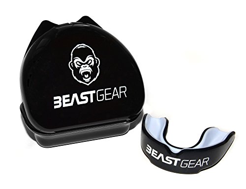 Beast Gear Mundschutz / Zahnschutz - Für Boxen, MMA, Rugby, Kickboxen, Judo, Karate, Hockey & Kampfsport. Sportmundschutz mit Praktischer Aufbewahrungsbox. Schützt Zähne, Zahnfleisch & Kiefer.