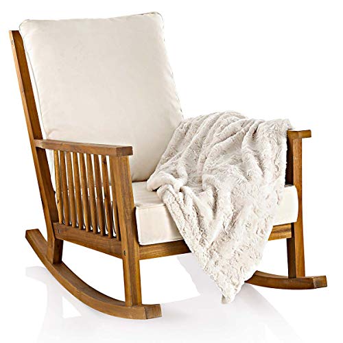 IMPRESSIONEN living Schaukelstuhl - inklusive Kissen - outdoorgeeignet - Akazienholz