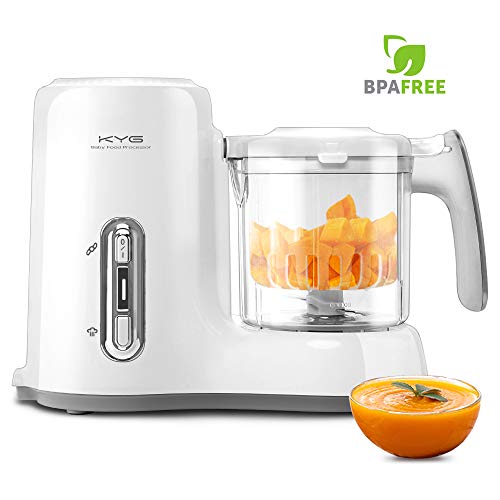 KYG Babynahrungszubereiter Dampfgarer und Standmixer für Babynahrung 5 in 1 schonends Dampfgaren Mixen Sterilisieren Auftauen Aufwärmen Multifunktionen Küchenmaschine