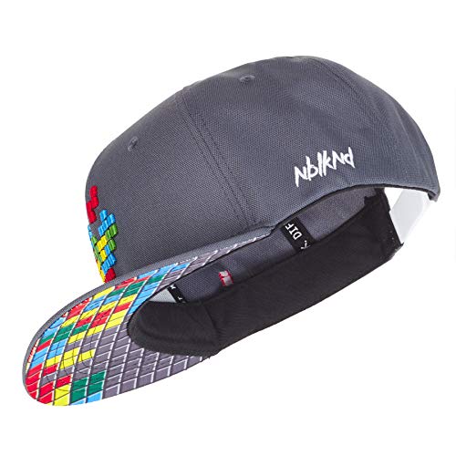 Nebelkind Unisex Snapback Cap Pixel Kappe Grau One Size