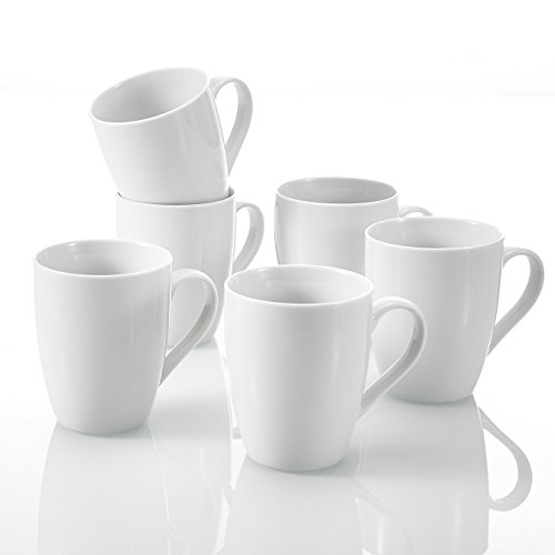 Malacasa, Serie Elisa, 6 teilig Becher Set Porzellan Kaffeebecher Kaffeetasse